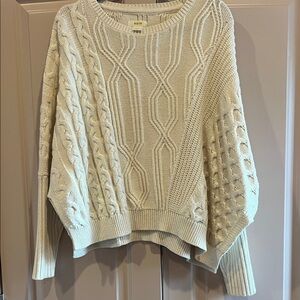 Maeve Cream Textured Knit Sweater